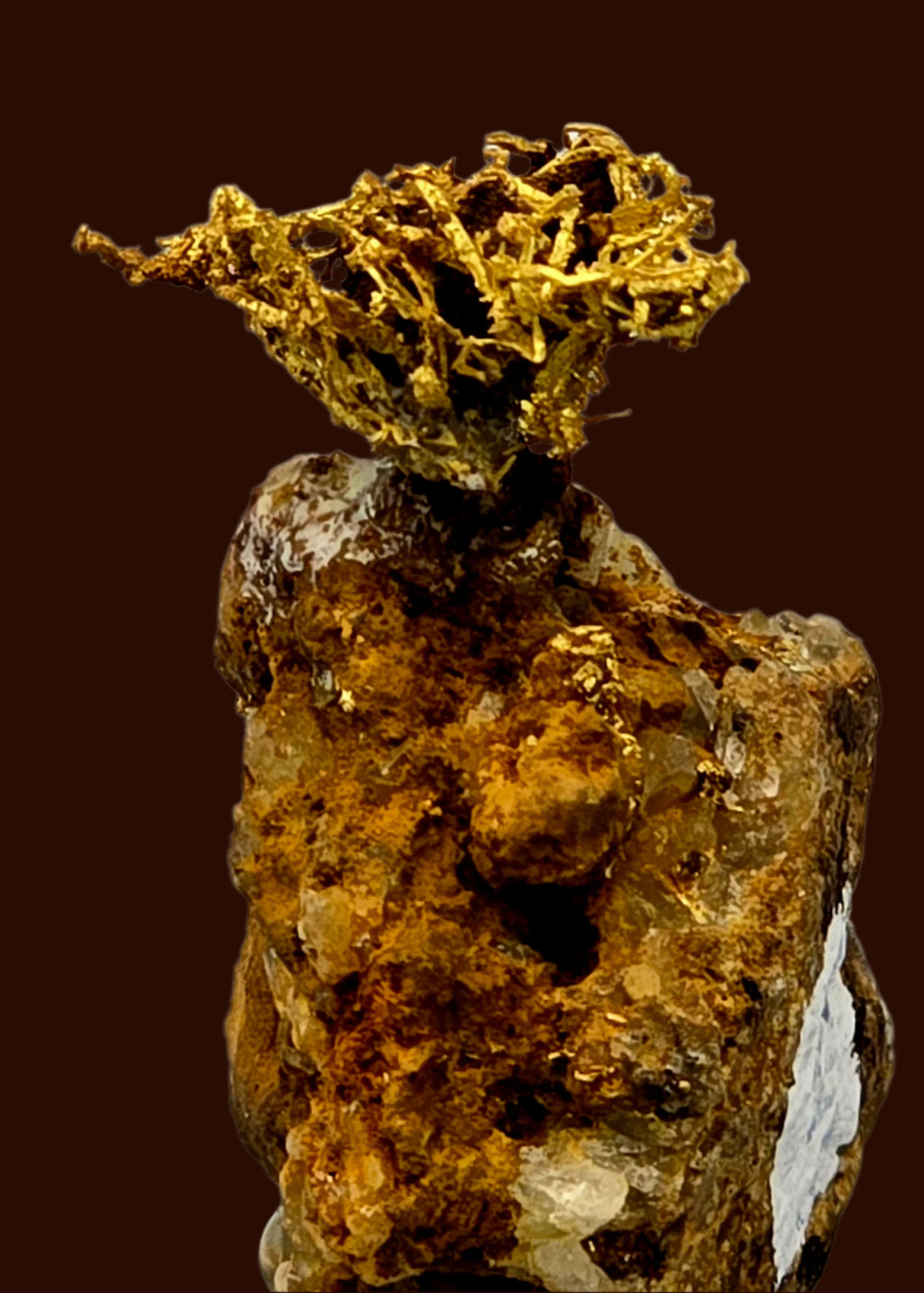 GOLD WIRES (BIRD'S NEST) ON MATRIX (miniature)