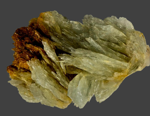 Prehnite mineral specimen with fibrous crystals on matrix, classic locality specimen for collectors