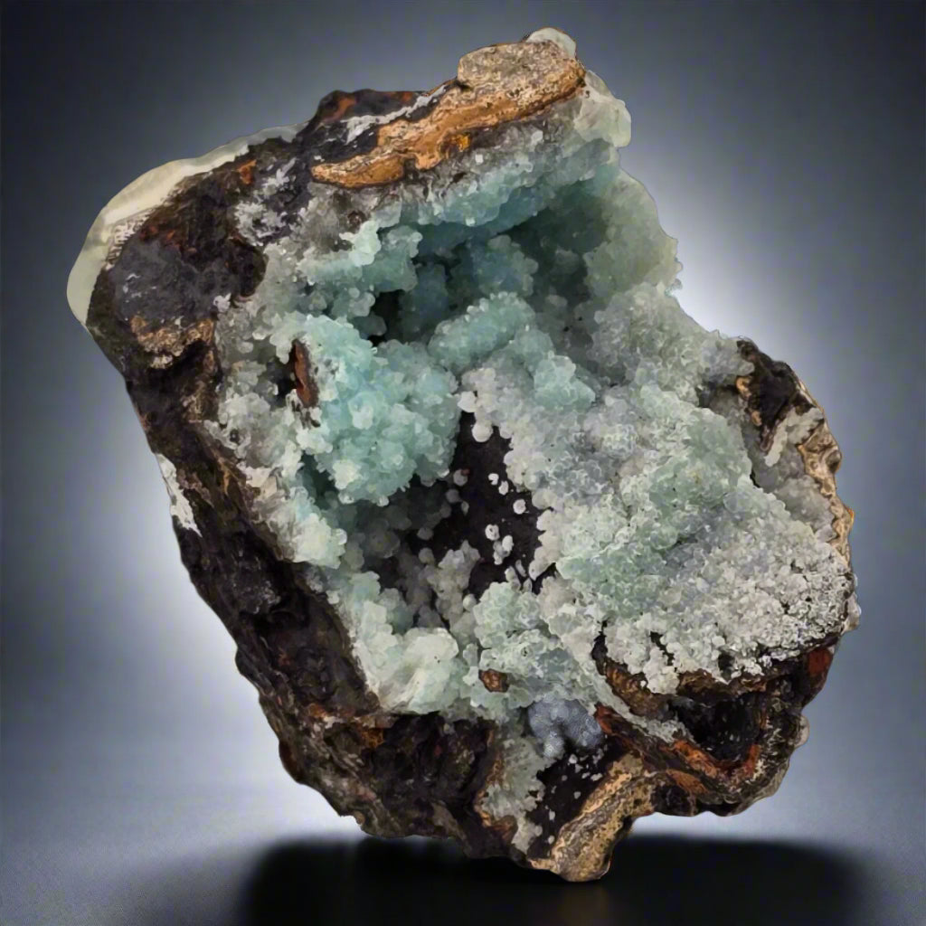 SMITHSONITE on HEMIMORPHITE (miniature)