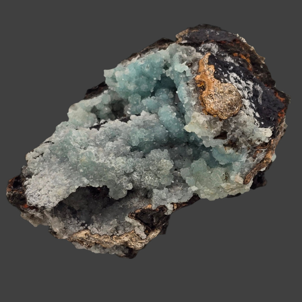 SMITHSONITE on HEMIMORPHITE (miniature)
