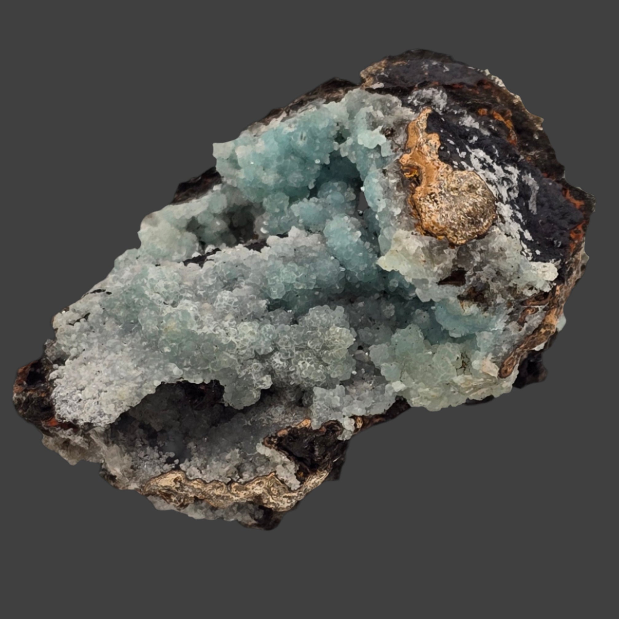 SMITHSONITE on HEMIMORPHITE (miniature)