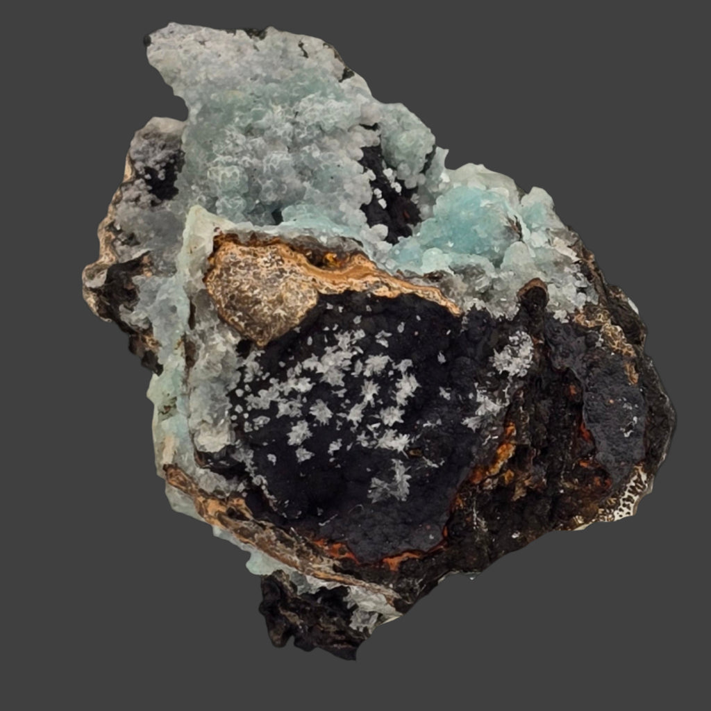 SMITHSONITE on HEMIMORPHITE (miniature)