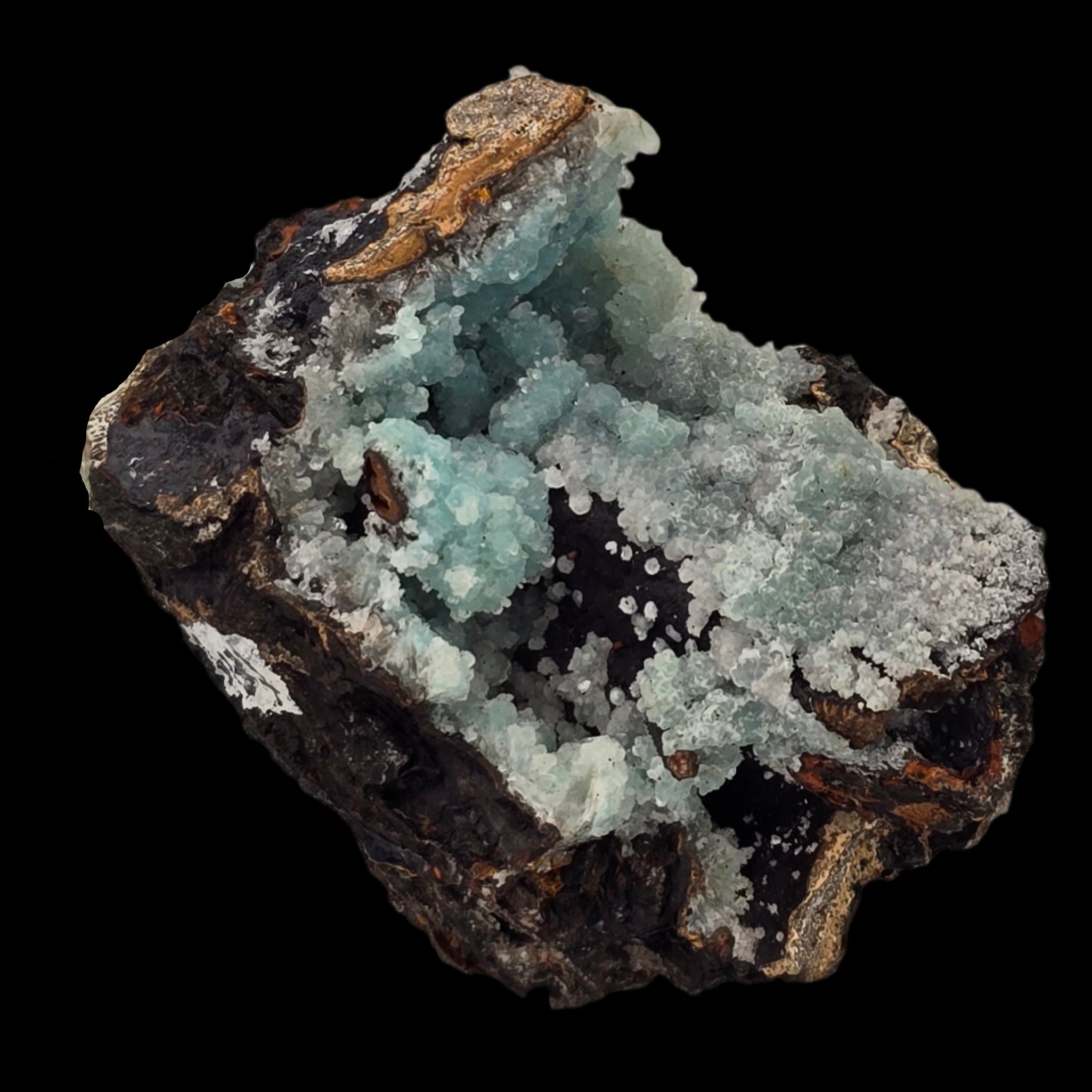 SMITHSONITE on HEMIMORPHITE (miniature)