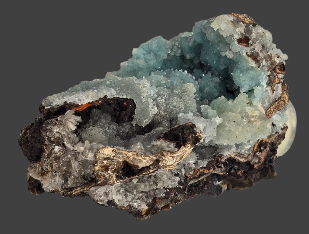 SMITHSONITE on HEMIMORPHITE (miniature)