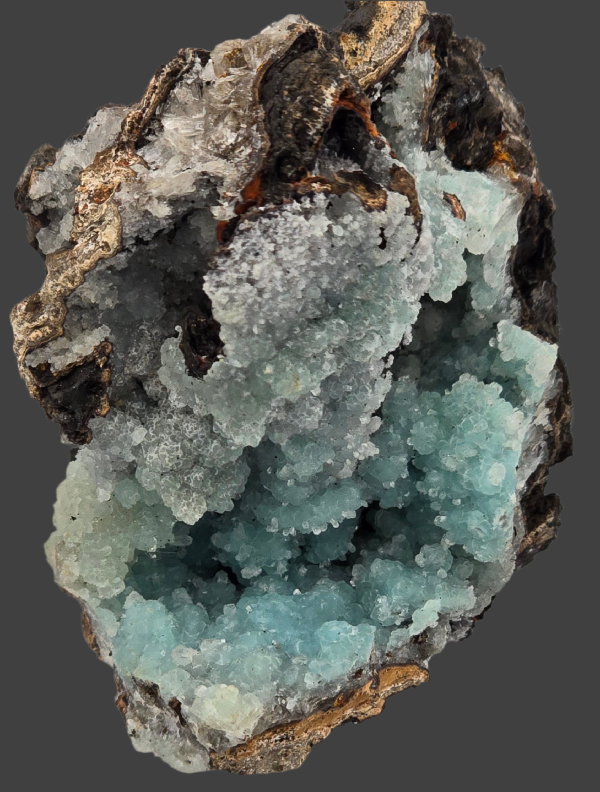 SMITHSONITE on HEMIMORPHITE (miniature)