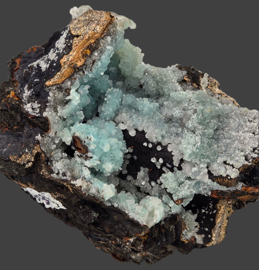 SMITHSONITE on HEMIMORPHITE (miniature)