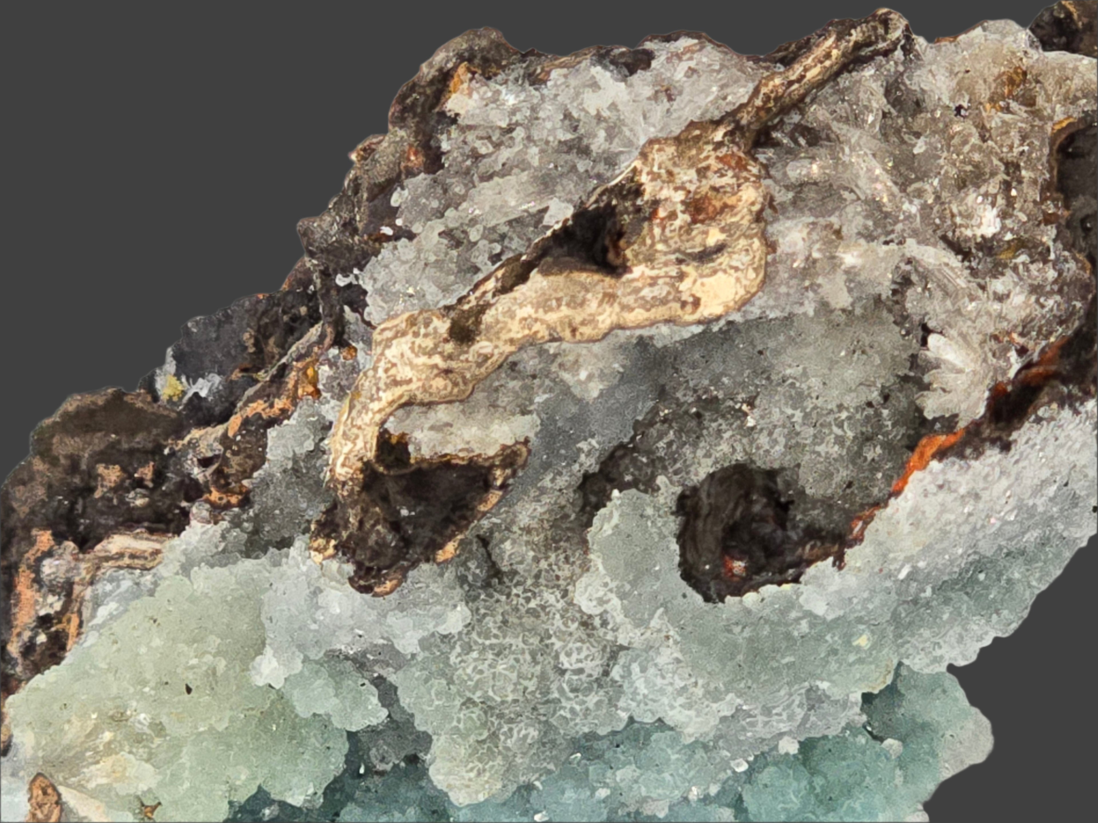 SMITHSONITE on HEMIMORPHITE (miniature)