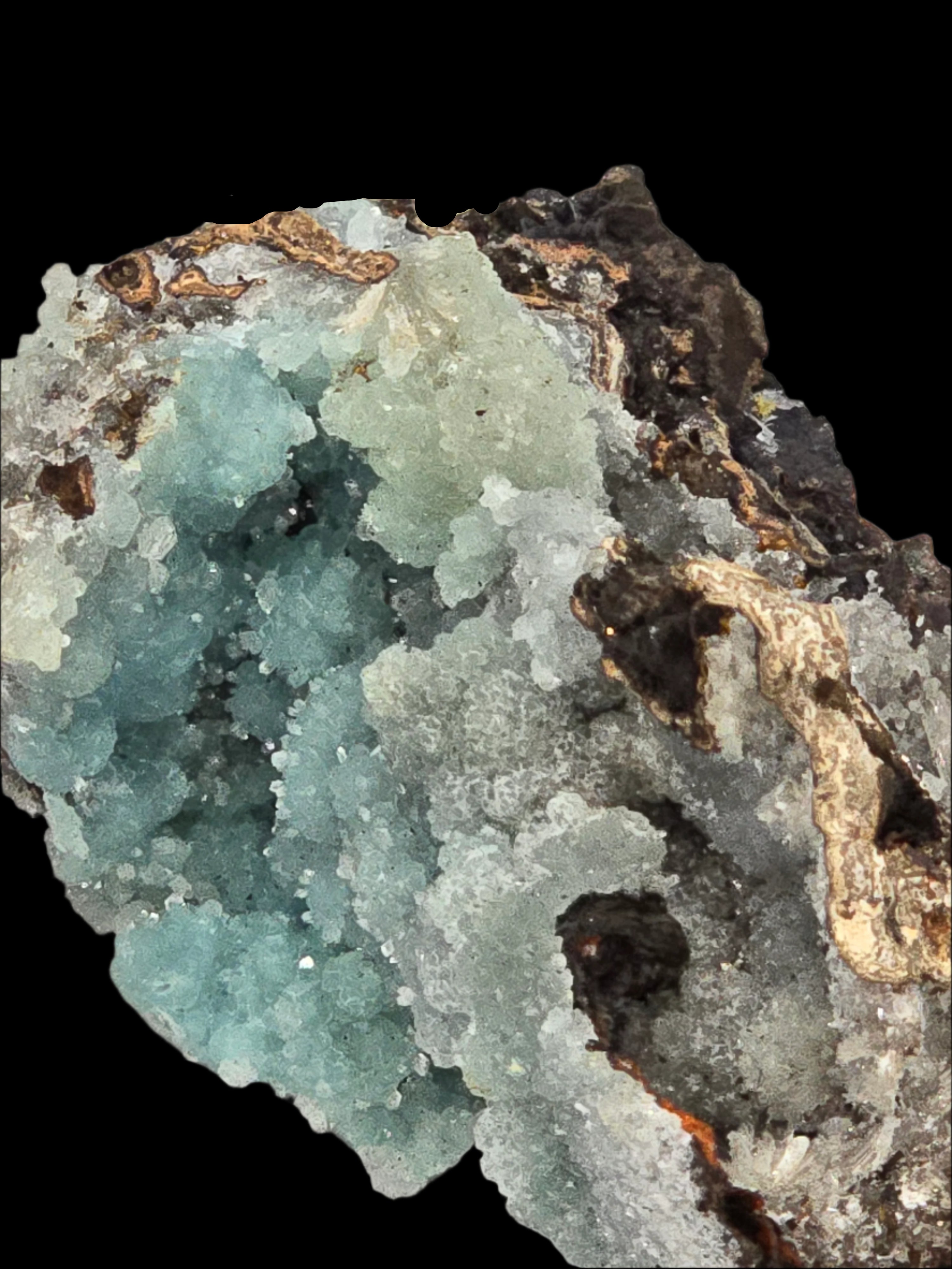 SMITHSONITE on HEMIMORPHITE (miniature)