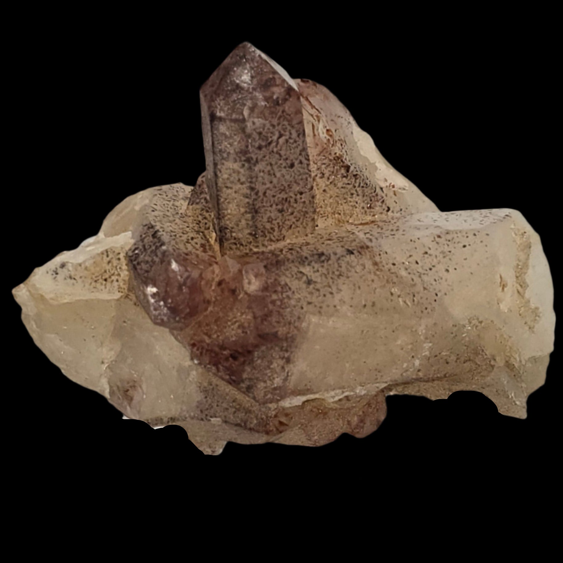 LEPIDOCROCITE on QUARTZ (miniature)