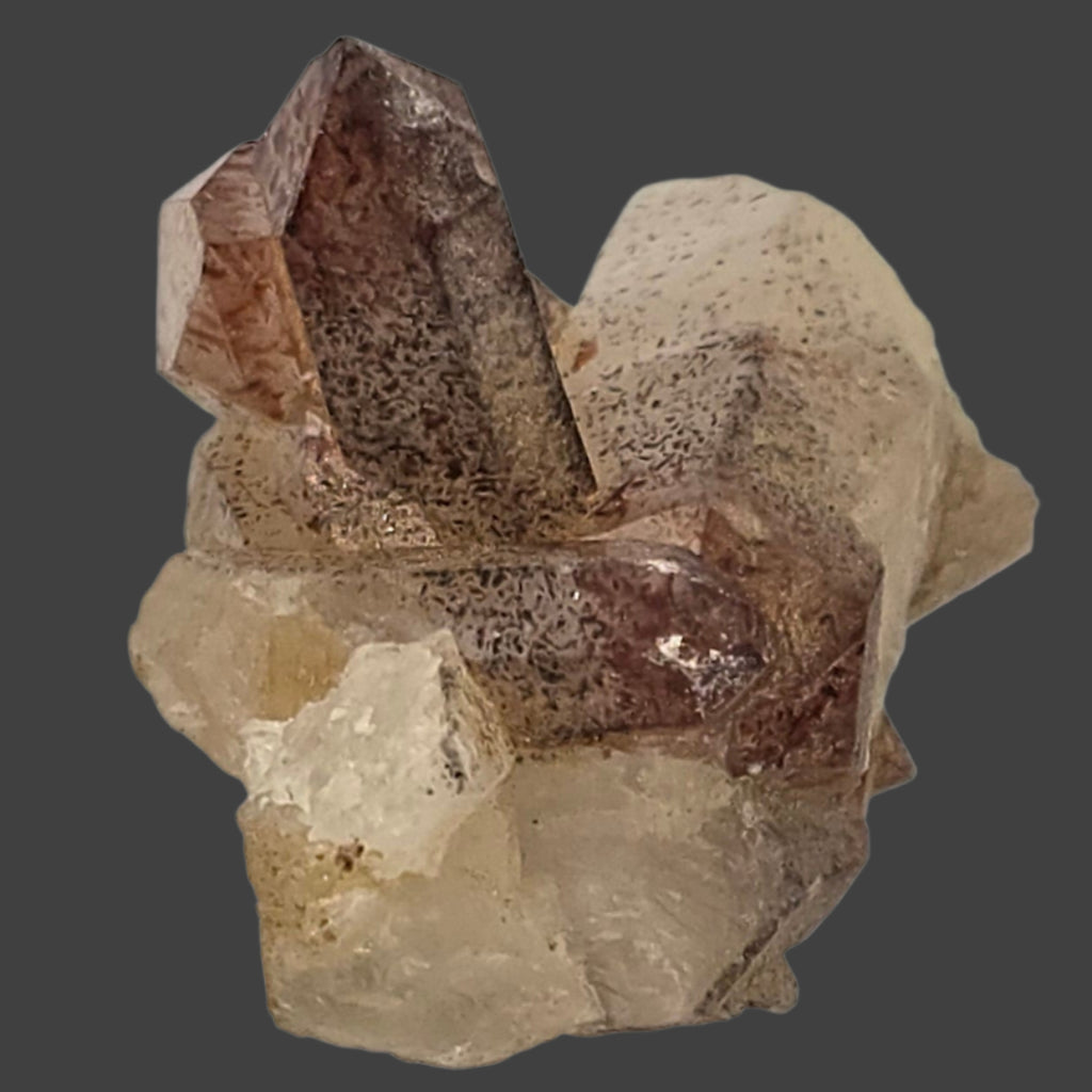 LEPIDOCROCITE on QUARTZ (miniature)