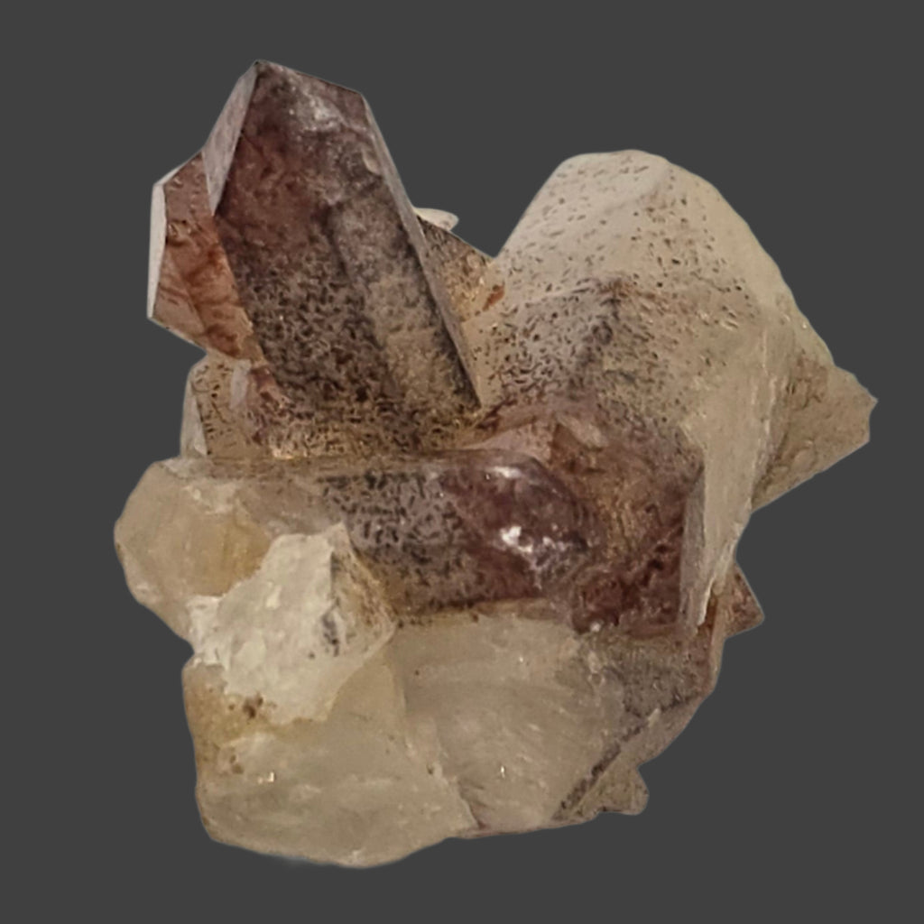LEPIDOCROCITE on QUARTZ (miniature)
