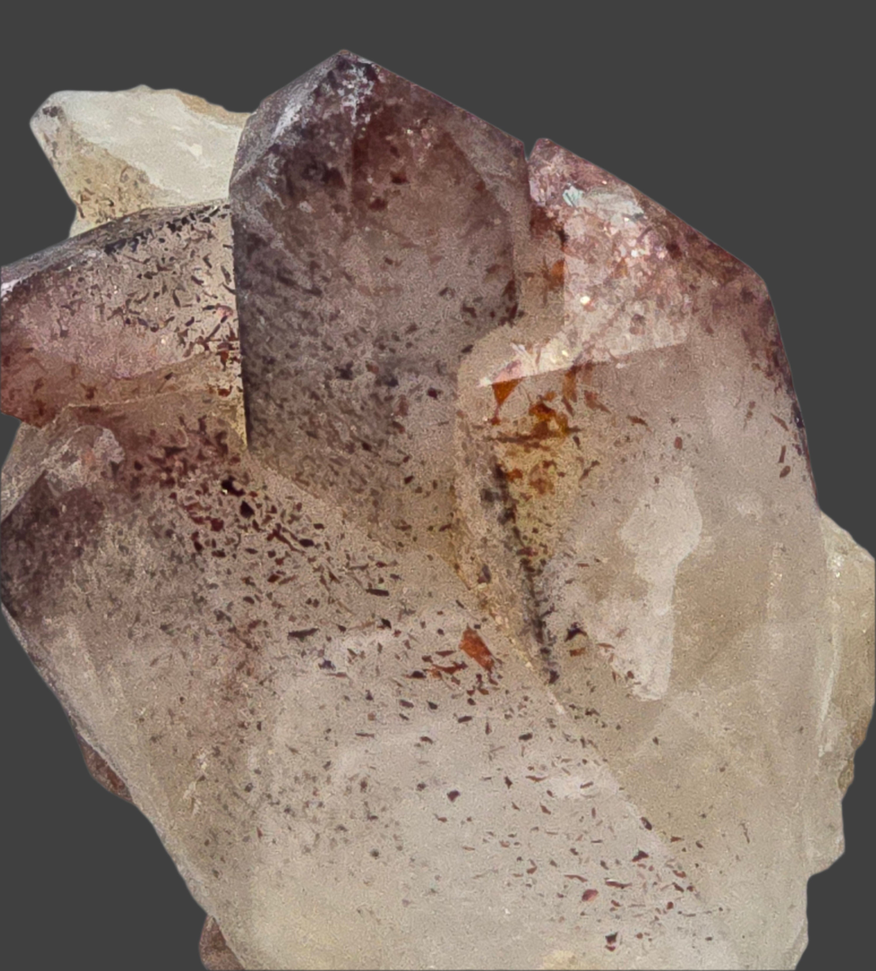 LEPIDOCROCITE on QUARTZ (miniature)