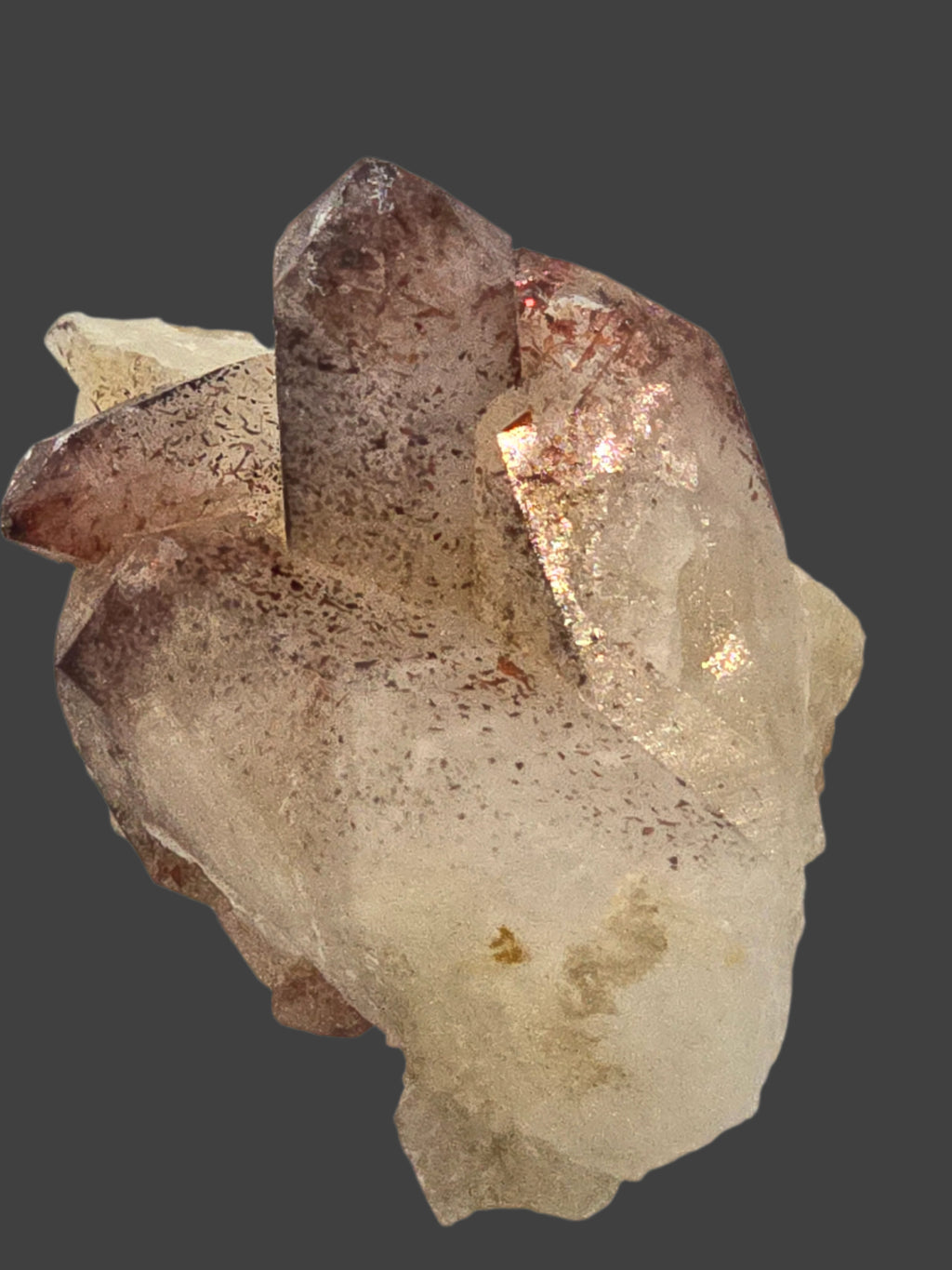 LEPIDOCROCITE on QUARTZ (miniature)