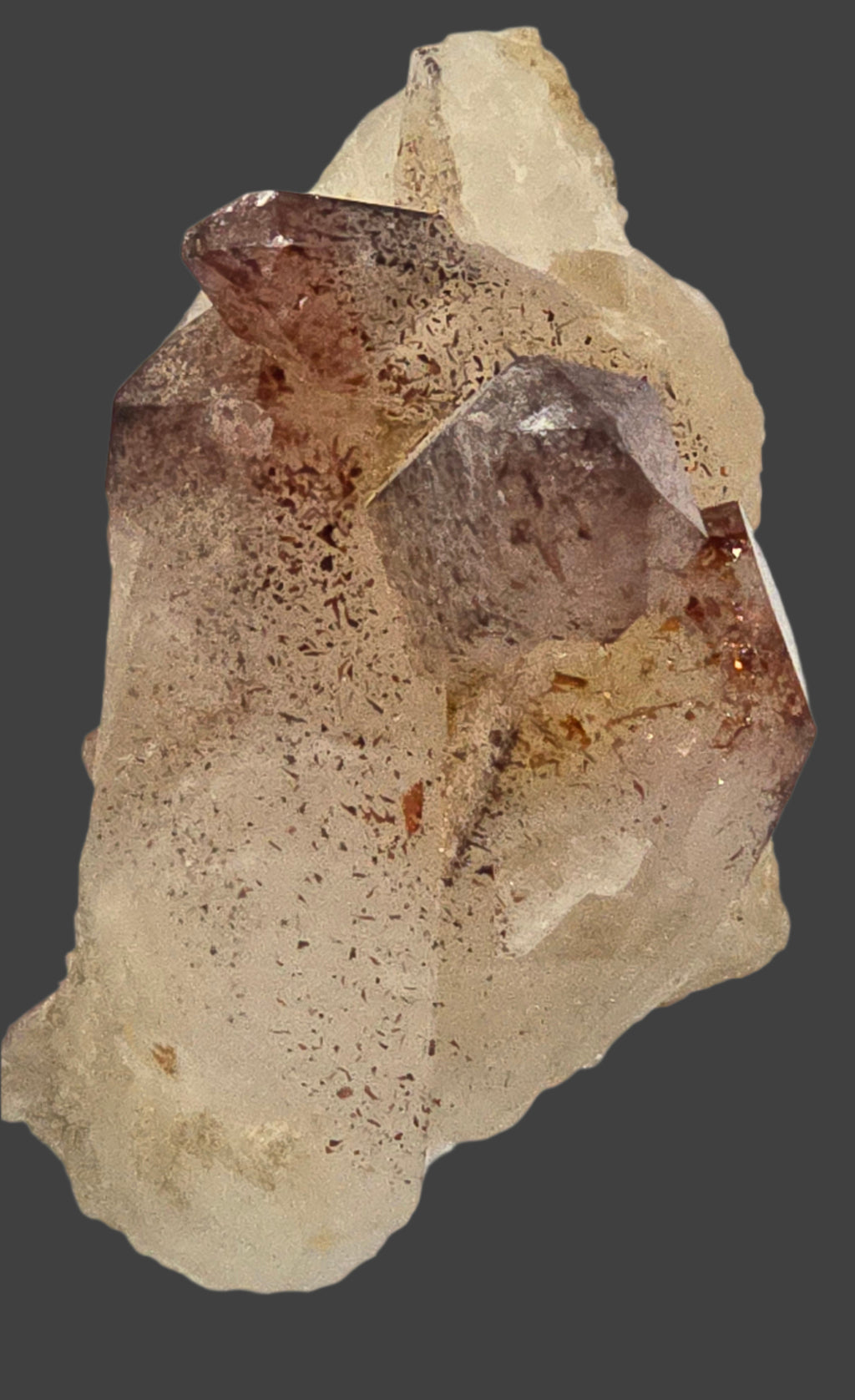 LEPIDOCROCITE on QUARTZ (miniature)