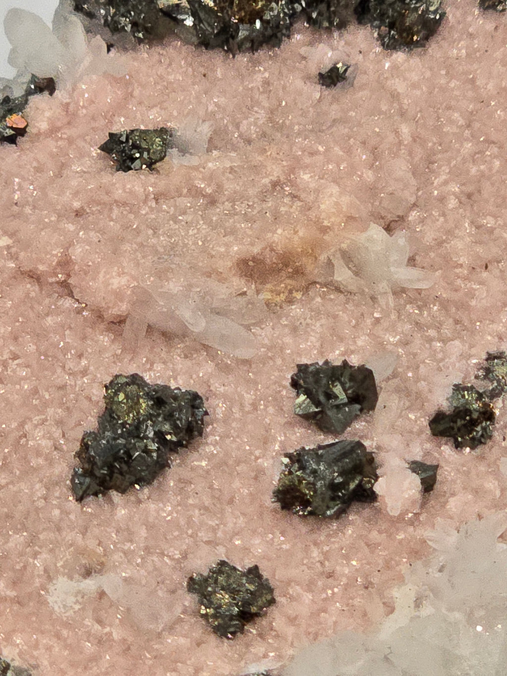 RHODOCHROSITE, CHALCOPYRITE, QUARTZ (miniature)