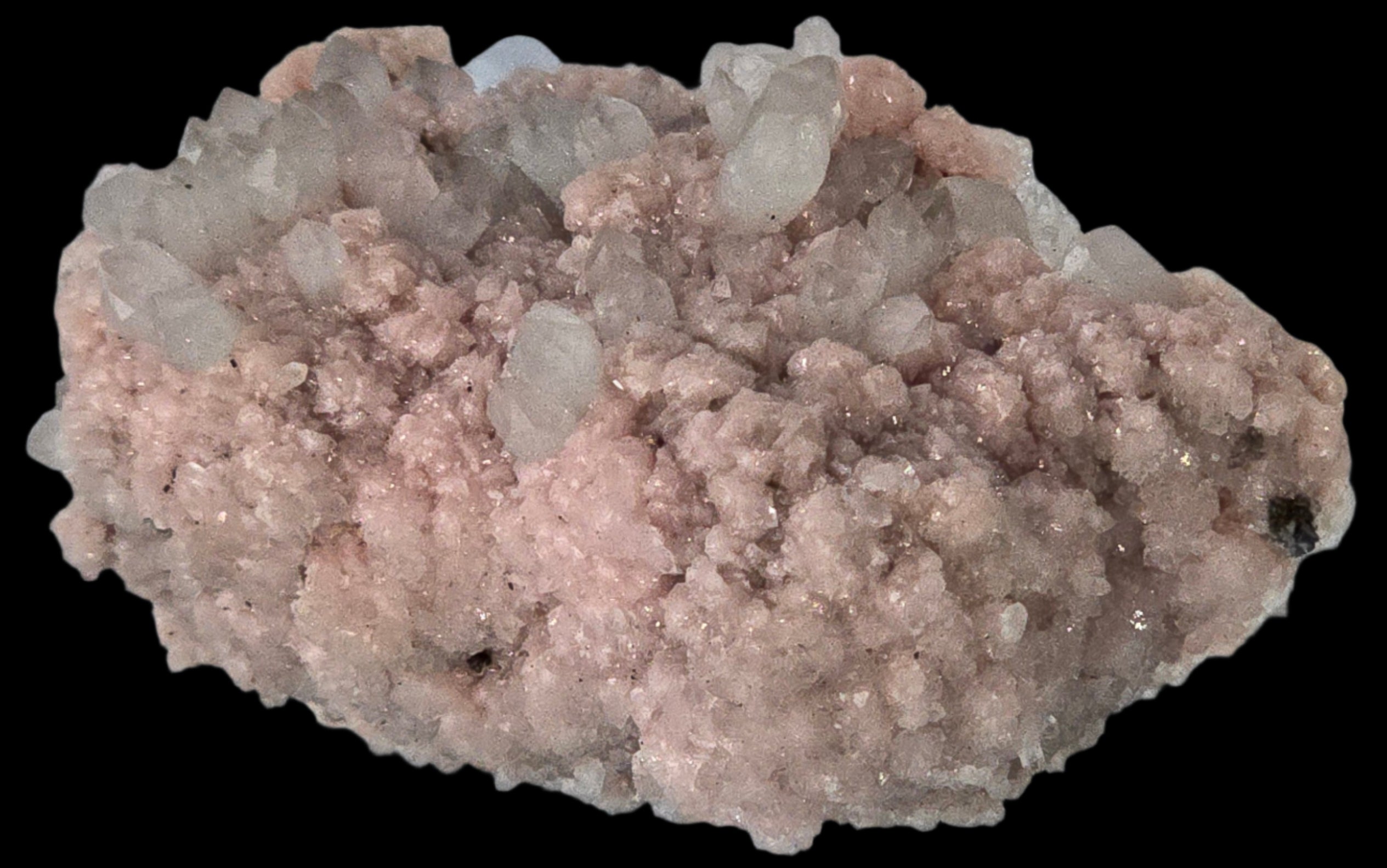 RHODOCHROSITE, CHALCOPYRITE, QUARTZ (miniature)