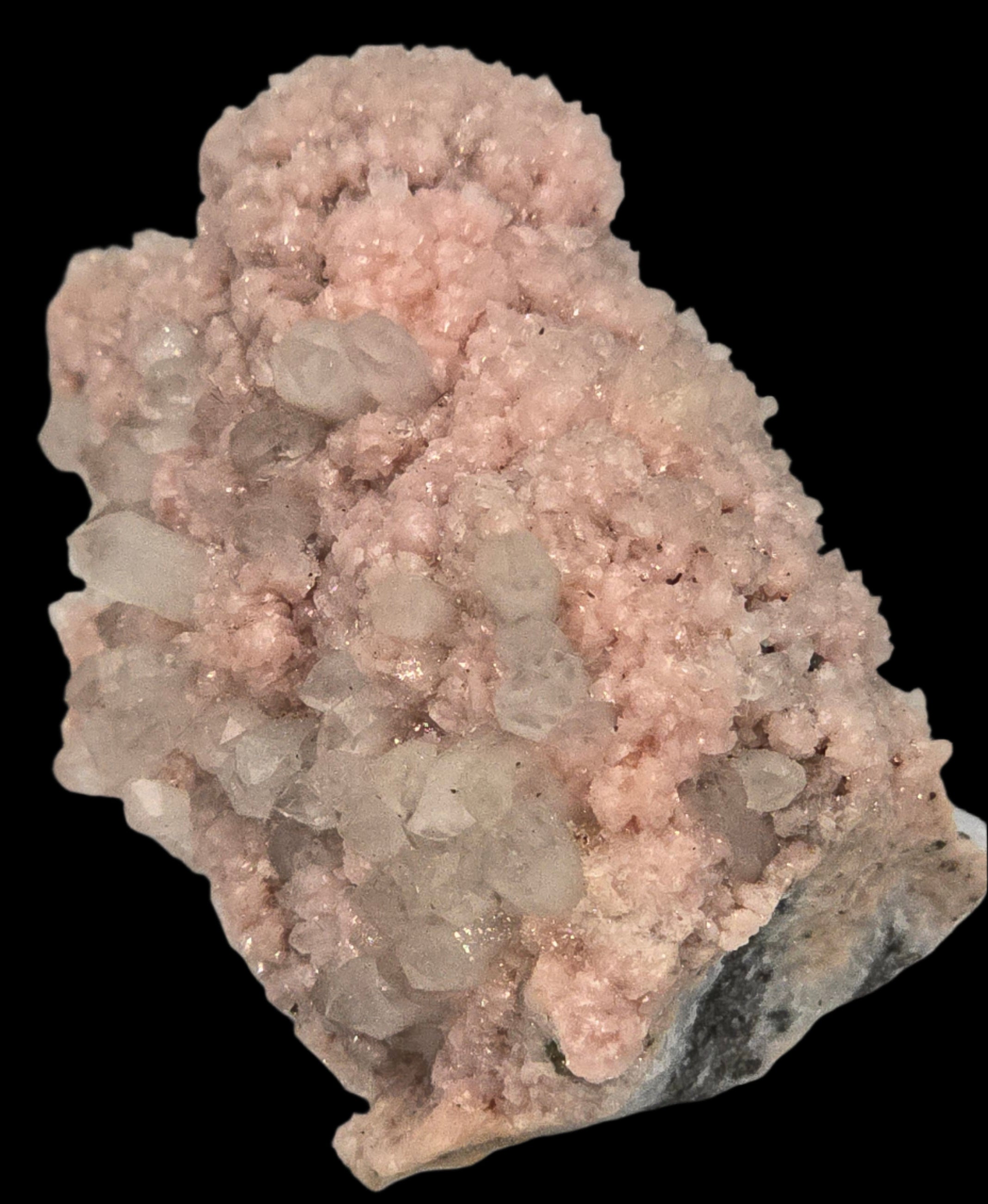RHODOCHROSITE, CHALCOPYRITE, QUARTZ (miniature)