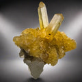 Yellow Calcite with Quartz crystals from Elmwood Mine, Tennessee