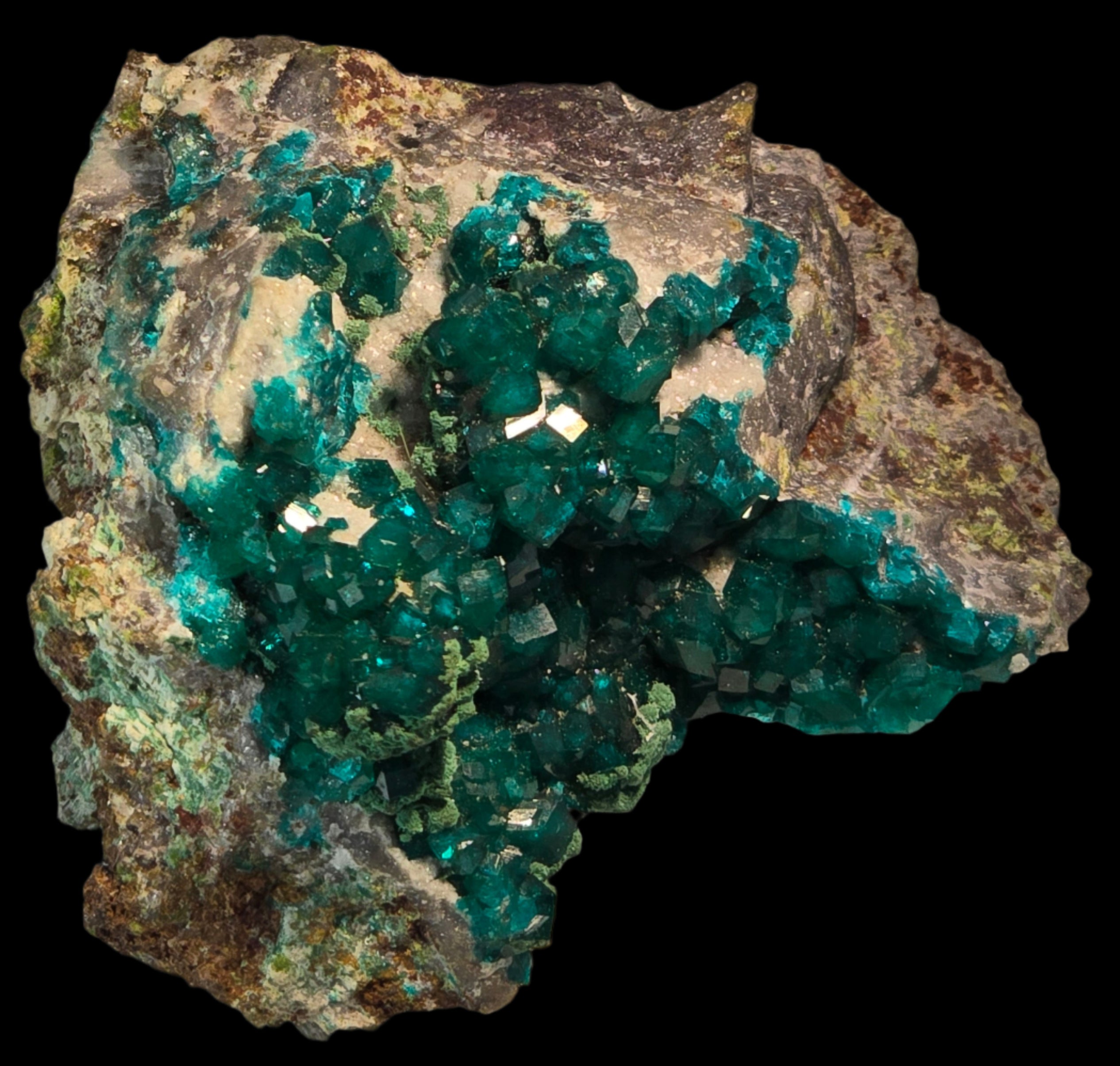 DIOPTASE with CHRYSOCOLLA (small cabinet)
