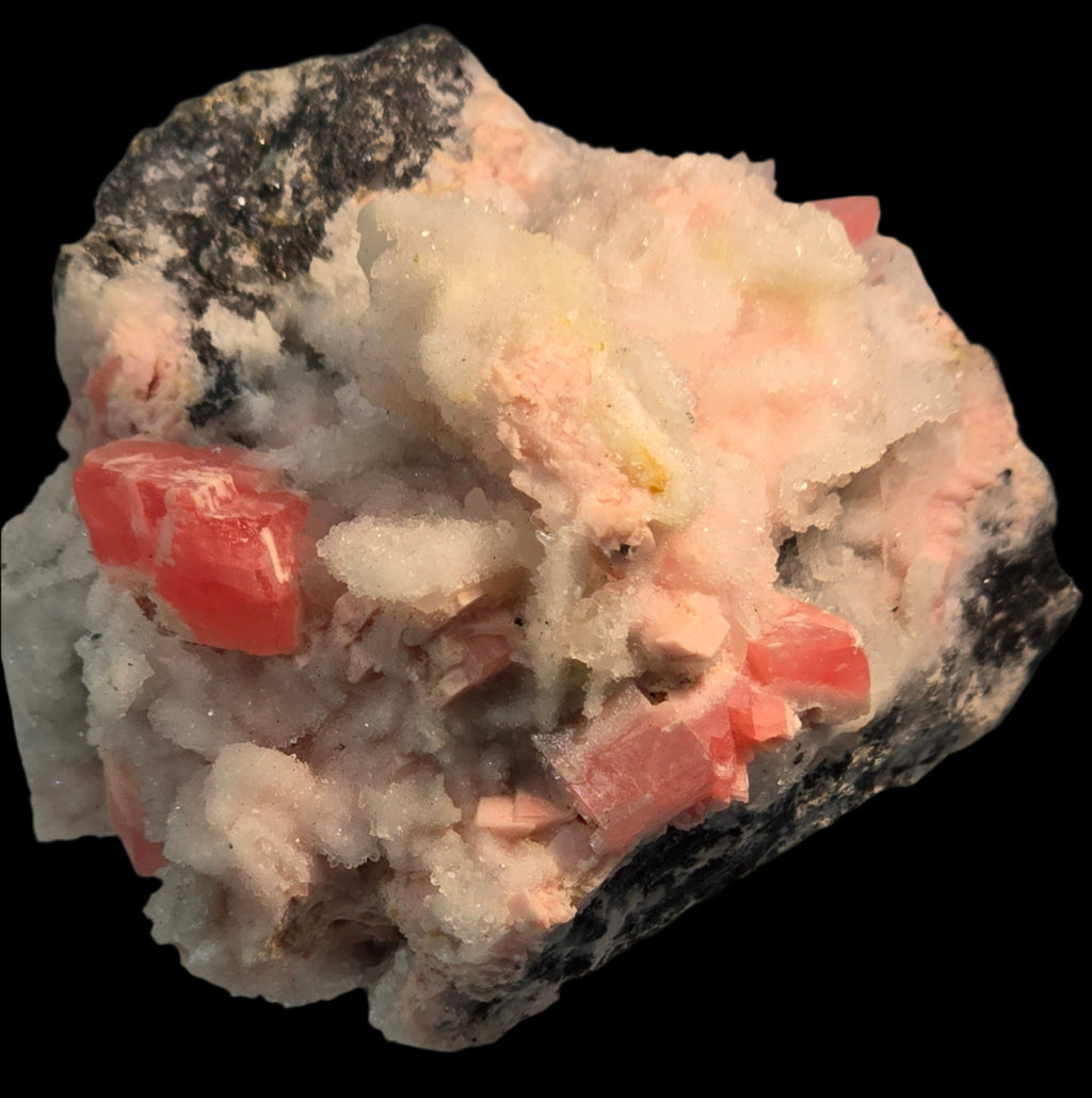 RHODOCHROSITE with CALCITE (miniature)