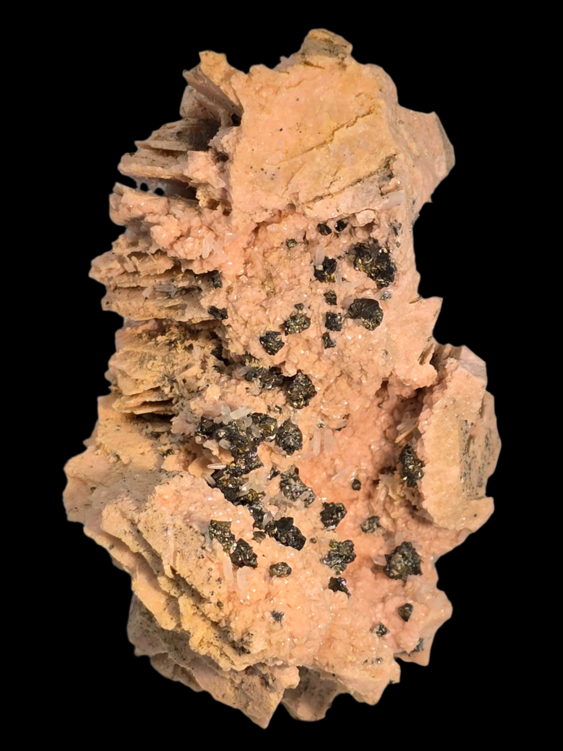 RHODOCHROSITE, CHALCOPYRITE, QUARTZ (cabinet)