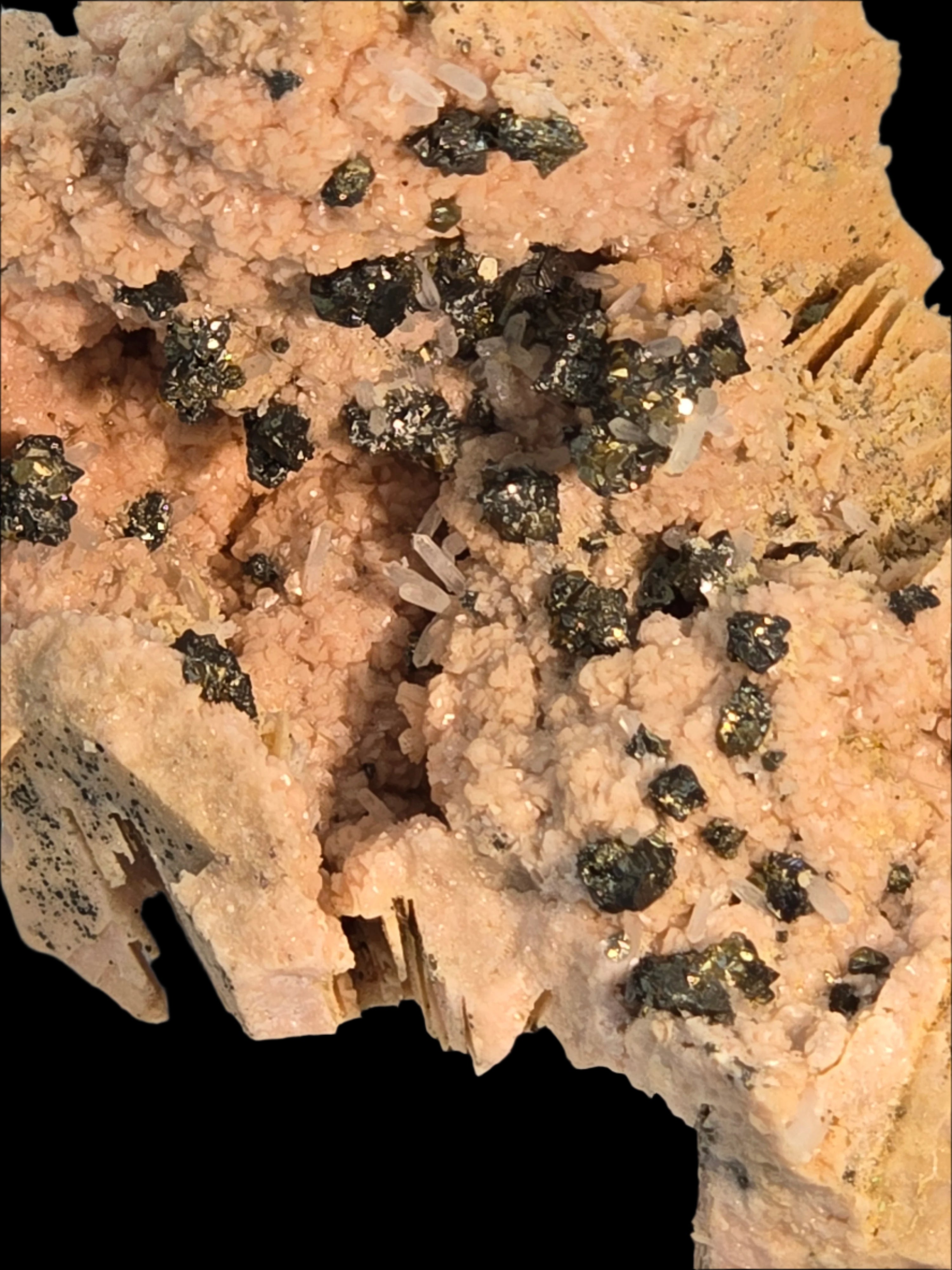 RHODOCHROSITE, CHALCOPYRITE, QUARTZ (cabinet)