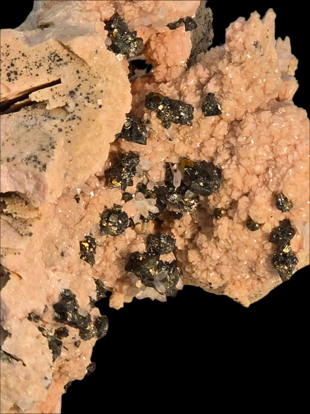 RHODOCHROSITE, CHALCOPYRITE, QUARTZ (cabinet)