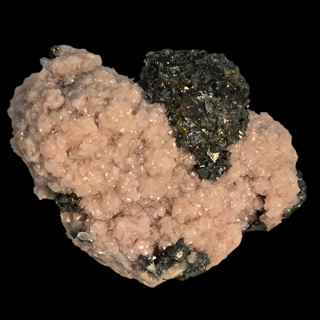 RHODOCHROSITE, CHALCOPYRITE (miniature)