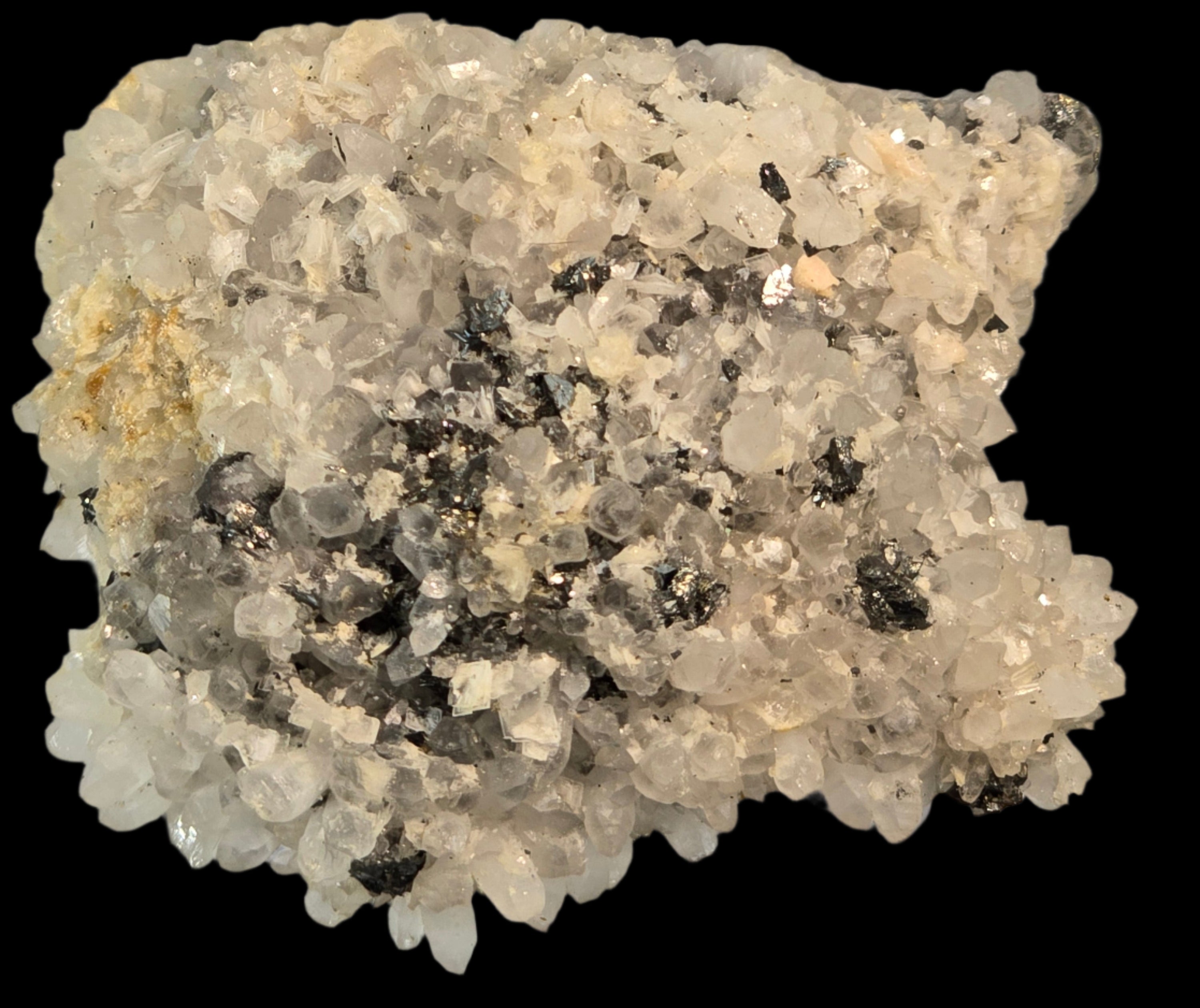 RHODOCHROSITE, CHALCOPYRITE, QUARTZ (miniature)