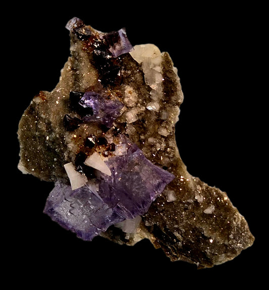 FLUORITE, RUBY JACK SPHALERITE, DOLOMITE