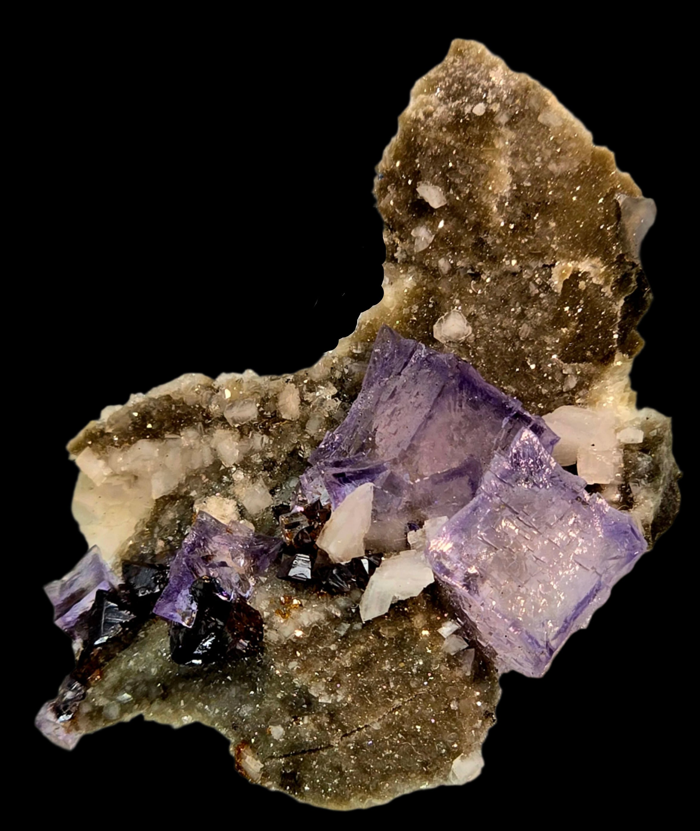 FLUORITE, RUBY JACK SPHALERITE, DOLOMITE (miniature)