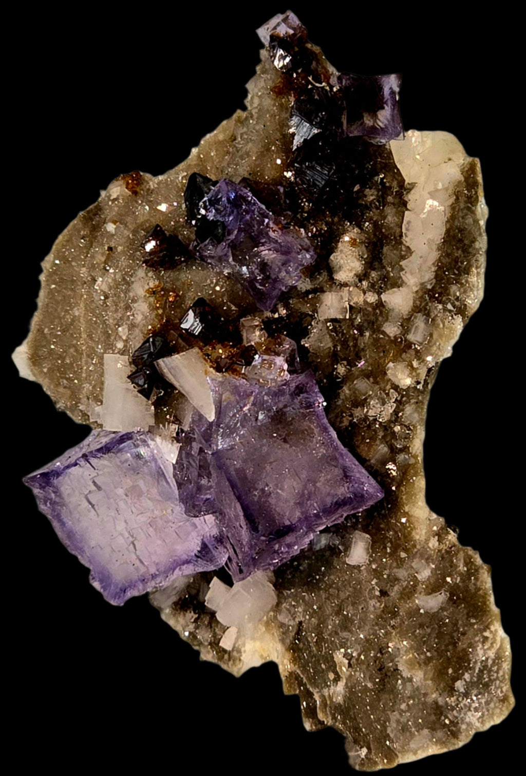 FLUORITE, RUBY JACK SPHALERITE, DOLOMITE (miniature)