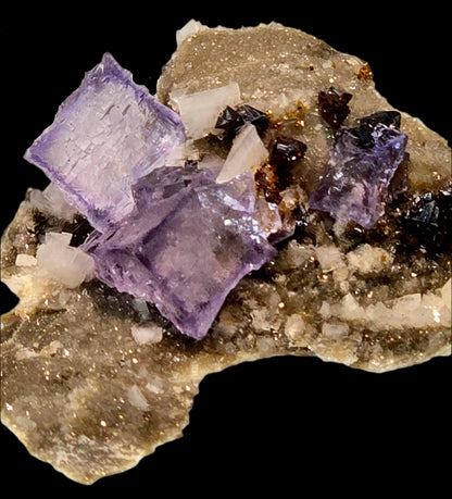 FLUORITE, RUBY JACK SPHALERITE, DOLOMITE