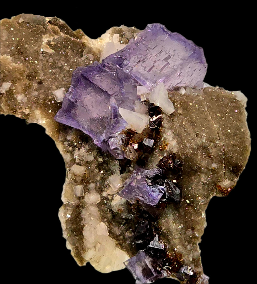 FLUORITE, RUBY JACK SPHALERITE, DOLOMITE (miniature)
