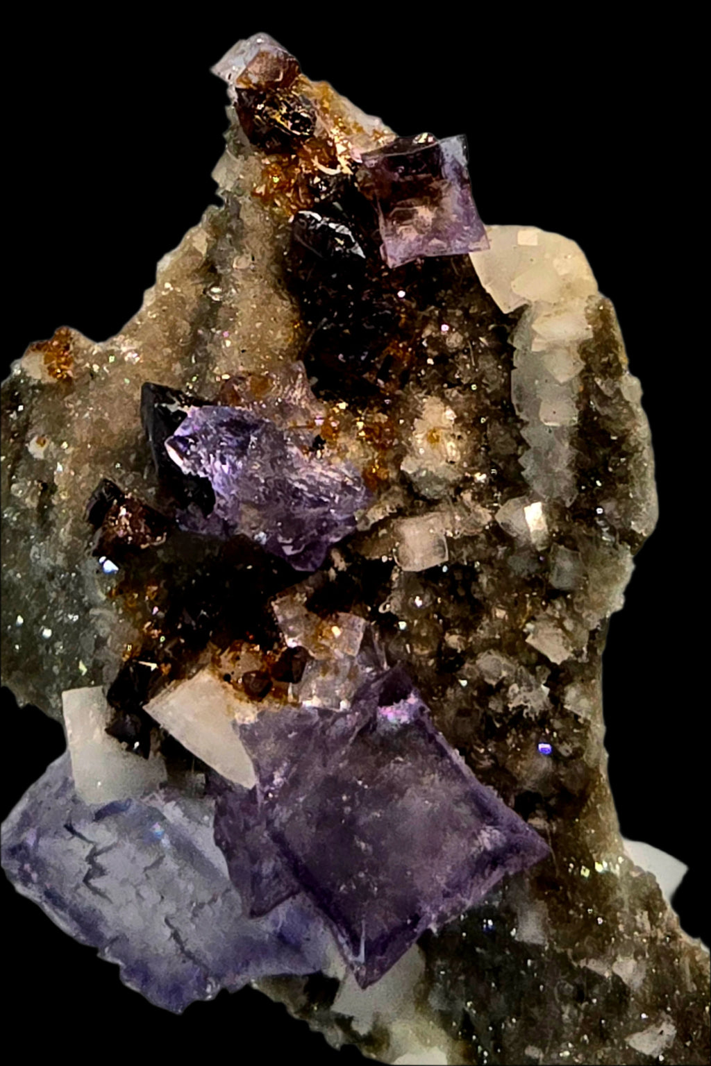FLUORITE, RUBY JACK SPHALERITE, DOLOMITE (miniature)