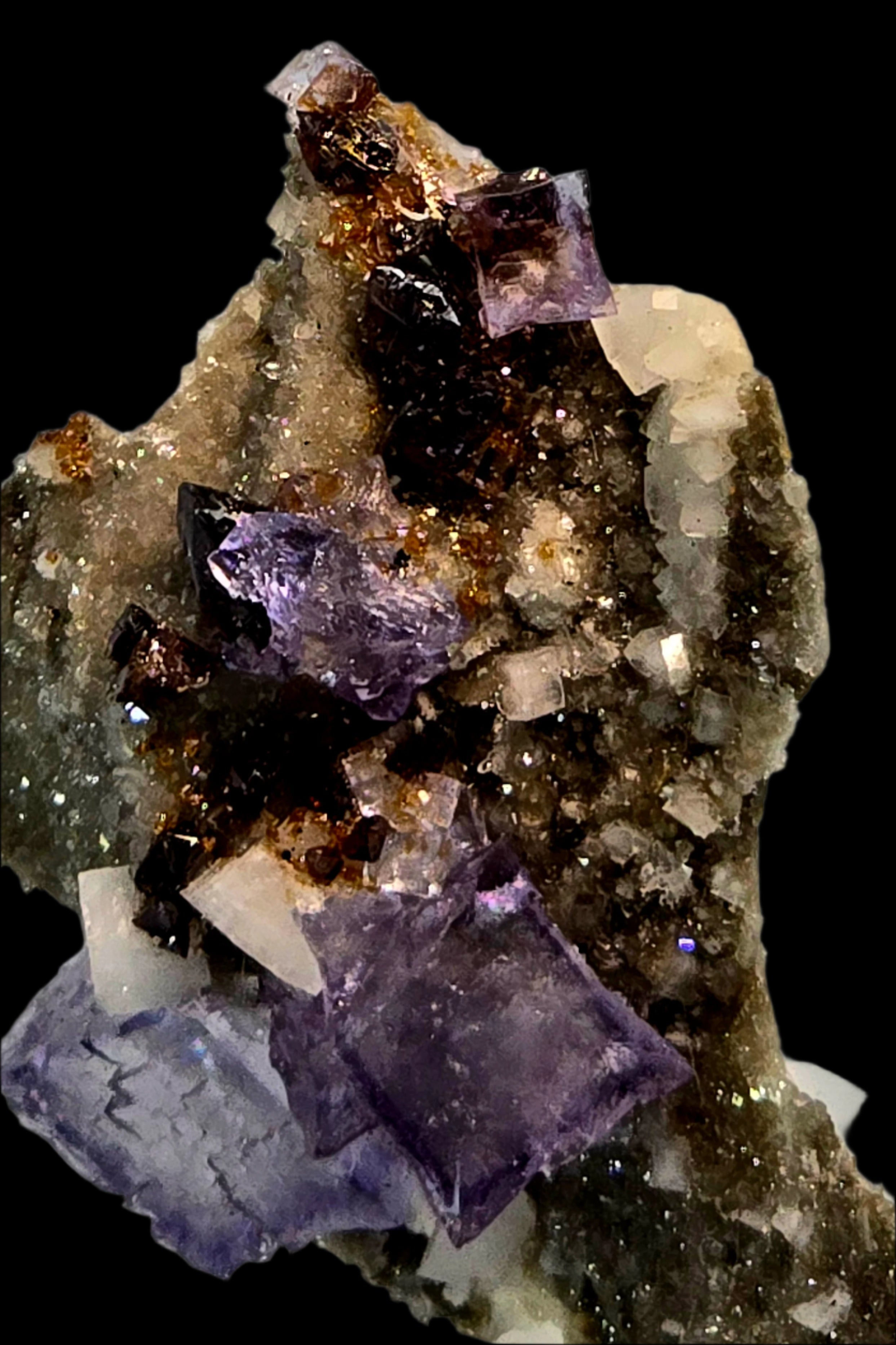 FLUORITE, RUBY JACK SPHALERITE, DOLOMITE (miniature)