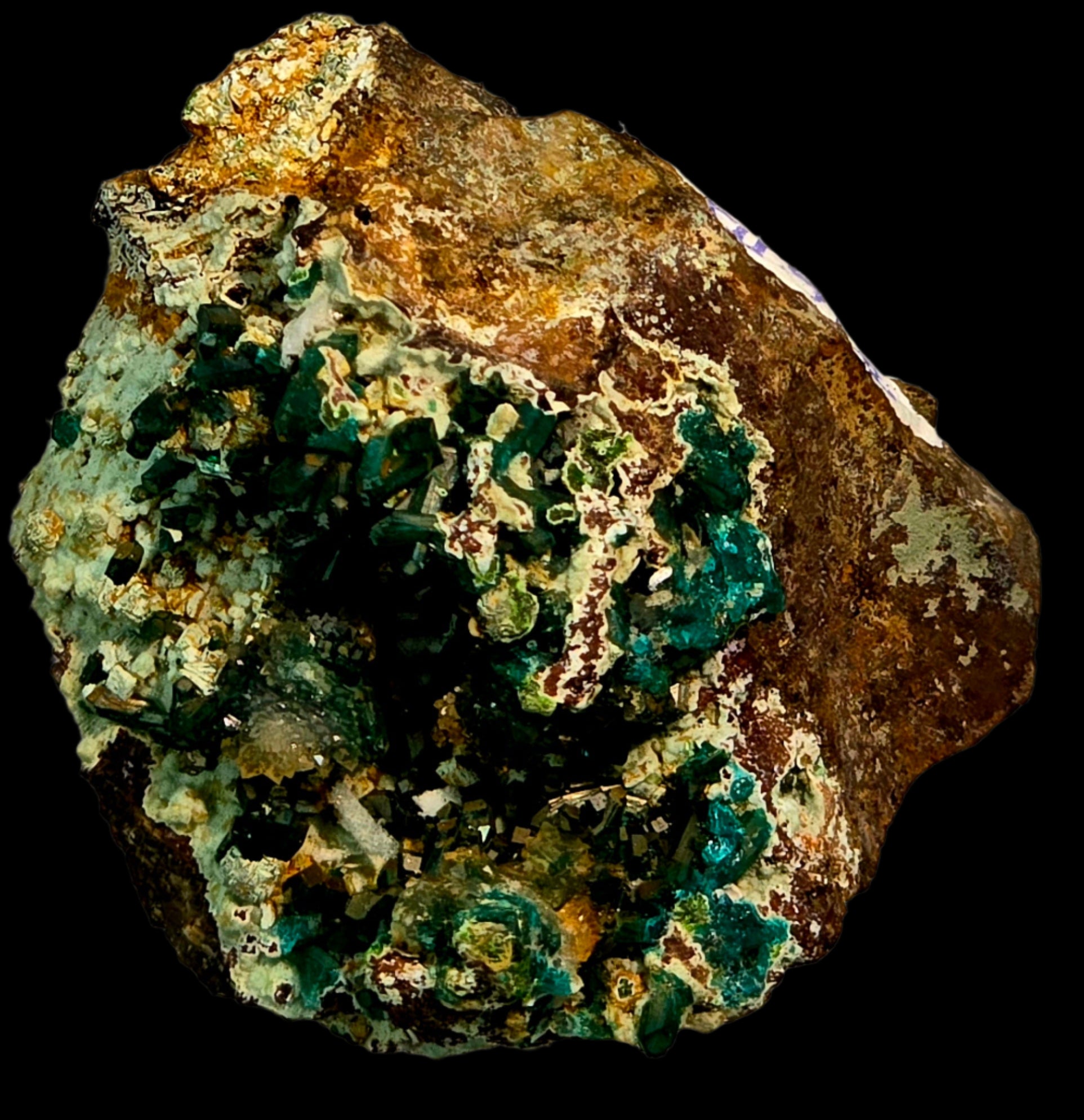 DIOPTASE with CALCITE (miniature)