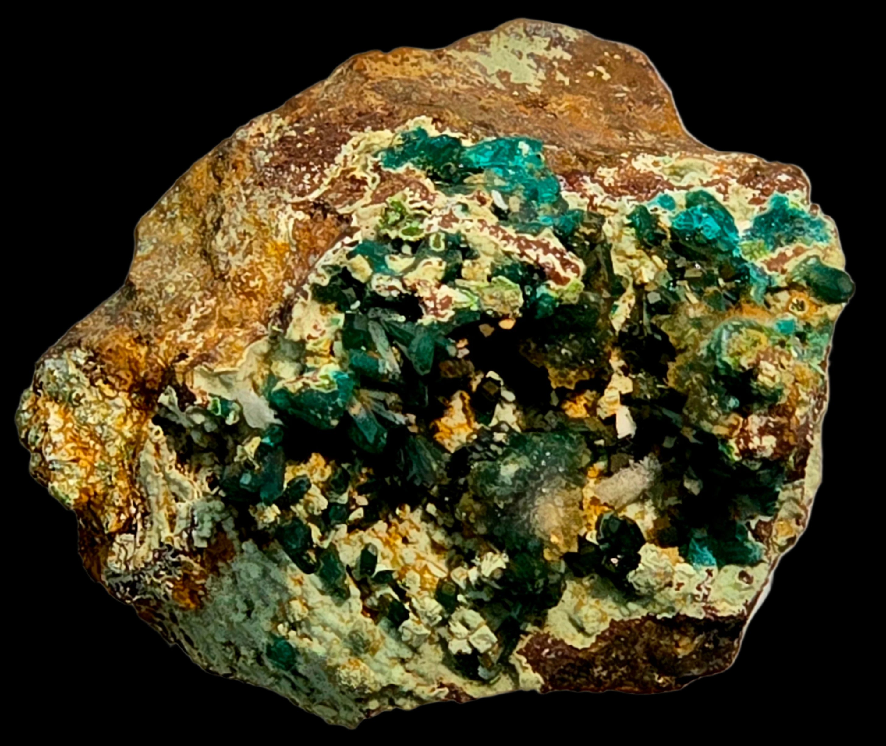 DIOPTASE with CALCITE (miniature)