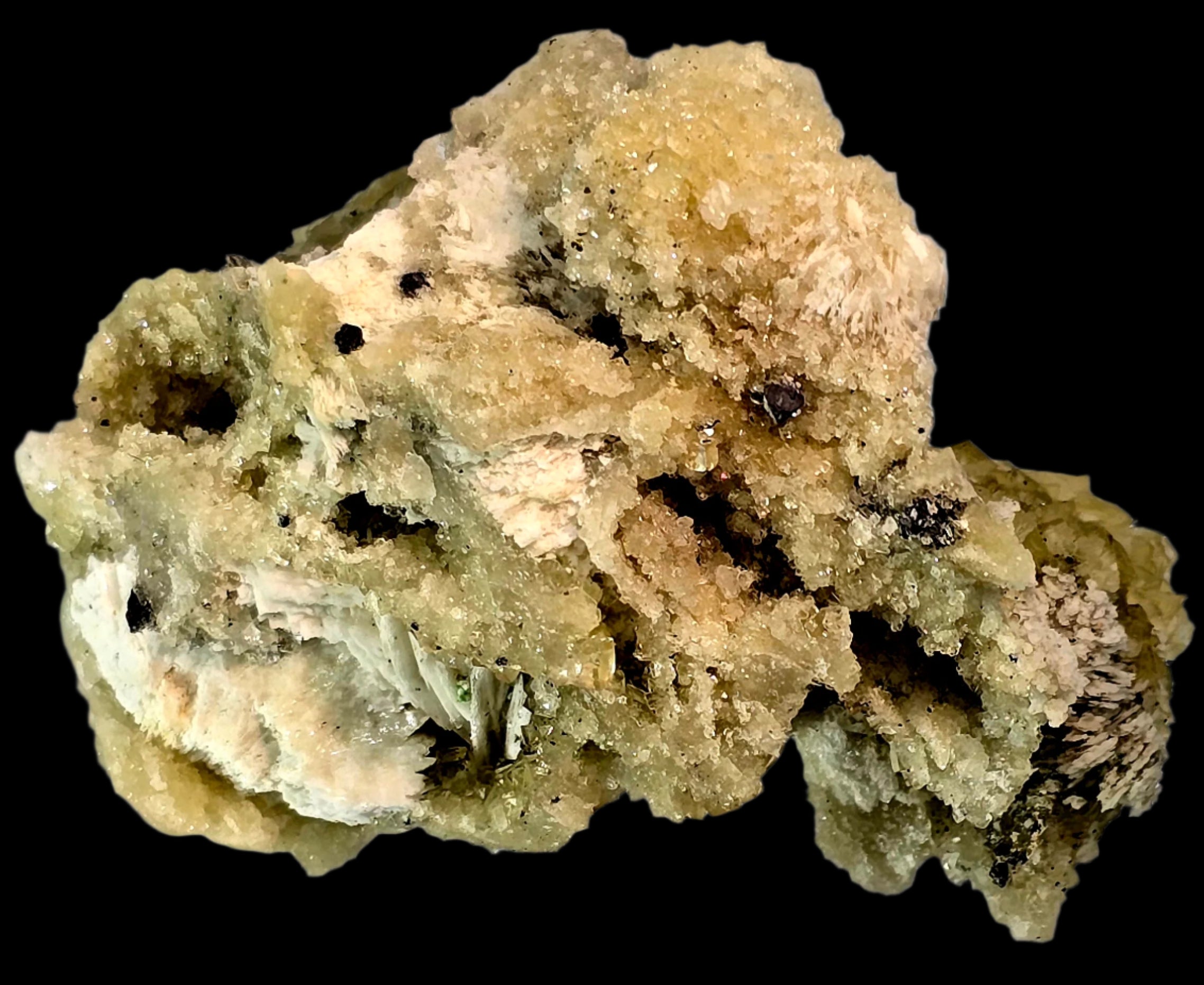 FLUORITE, BARYTE, GALENA and SPHALERITE, VALENTINITE (?) Belorechensk ULTRA RARE (small cabinet)