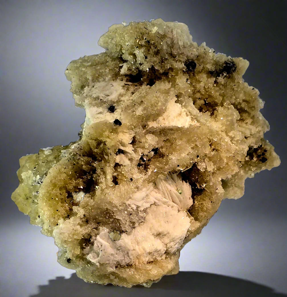FLUORITE, BARYTE, GALENA and SPHALERITE, VALENTINITE (?) Belorechensk ULTRA RARE (small cabinet)