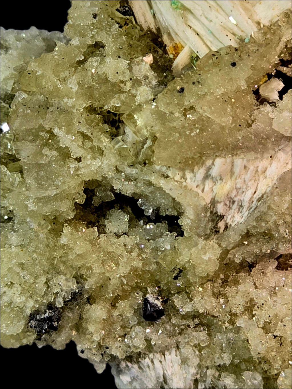 FLUORITE, BARYTE, GALENA and SPHALERITE, VALENTINITE (?) Belorechensk ULTRA RARE (small cabinet)