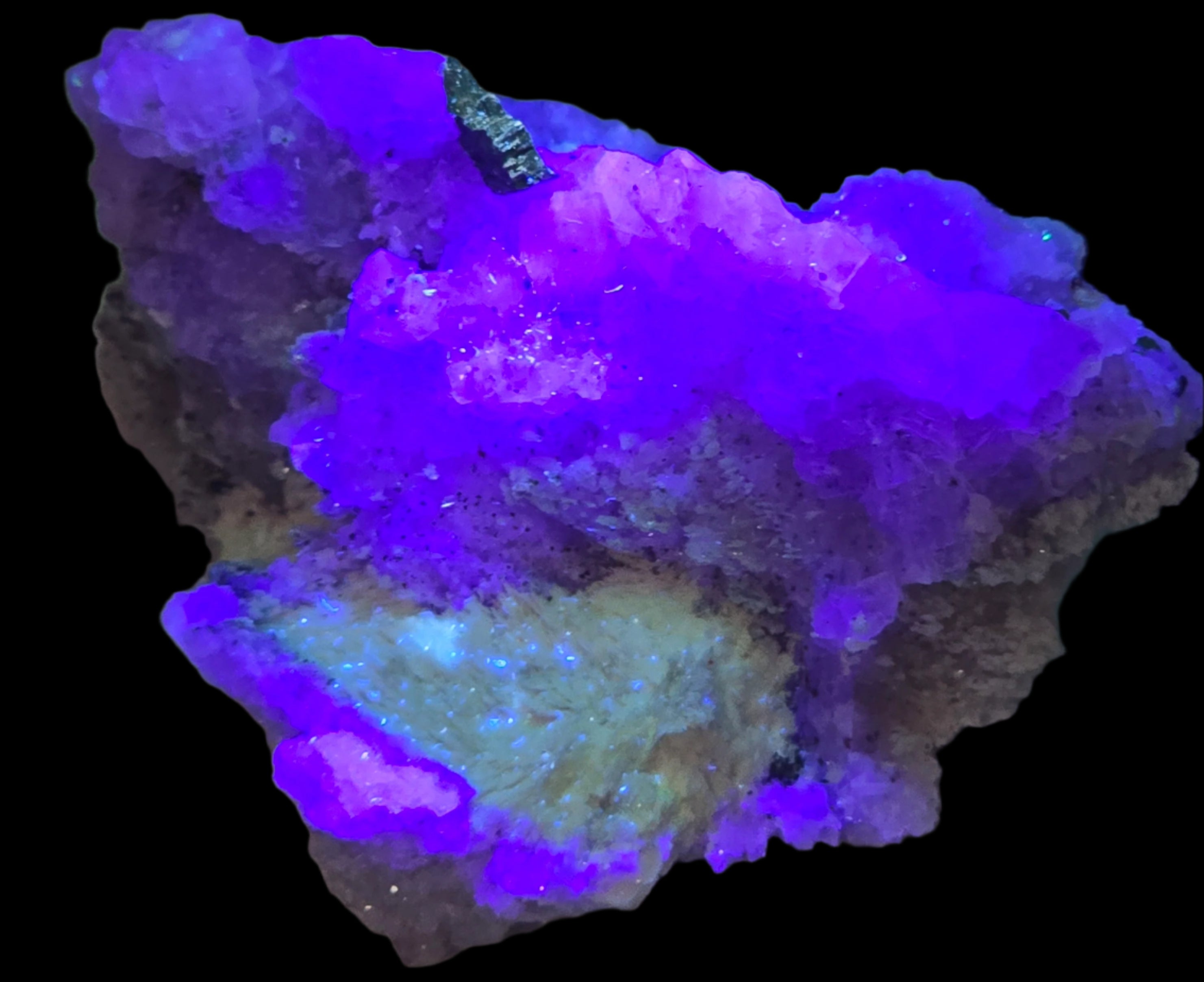 FLUORITE, BARYTE, GALENA and SPHALERITE, VALENTINITE (?) Belorechensk ULTRA RARE (small cabinet)