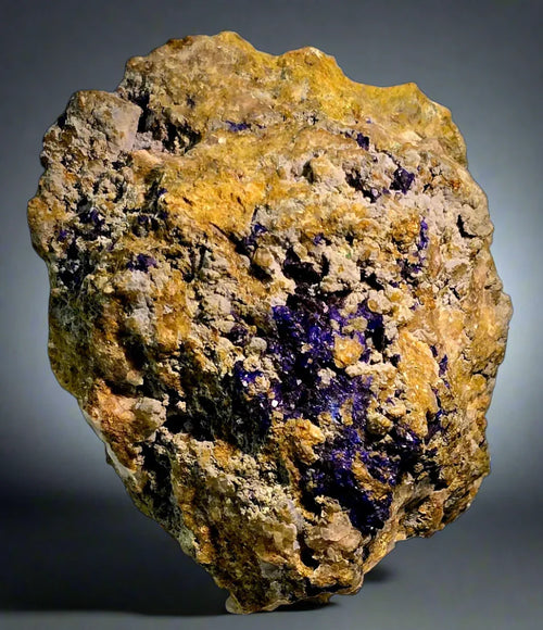 Vivid purple fluorite on matrix from China, mineral specimen for collectors