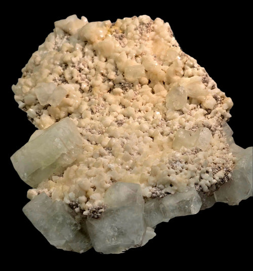 Fluorite with Calcite crystals, classic mineral specimen for collectors