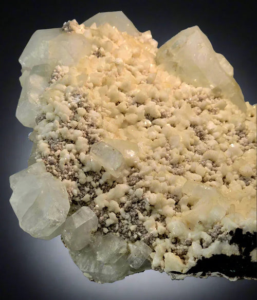 Calcite with Quartz crystals from Elmwood Mine, Tennessee - mineral specimen for collectors