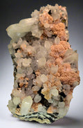 RHODOCHROSITE, QUARTZ, CHALCOPYRITE, HUARON, SAN JOSE DE HUAYLLAY DISTR. CERRO DE PASCO, PERU (cabinet)