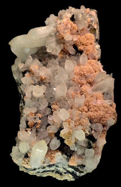 RHODOCHROSITE, QUARTZ, CHALCOPYRITE