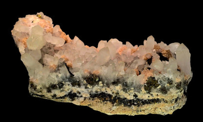 RHODOCHROSITE, QUARTZ, CHALCOPYRITE