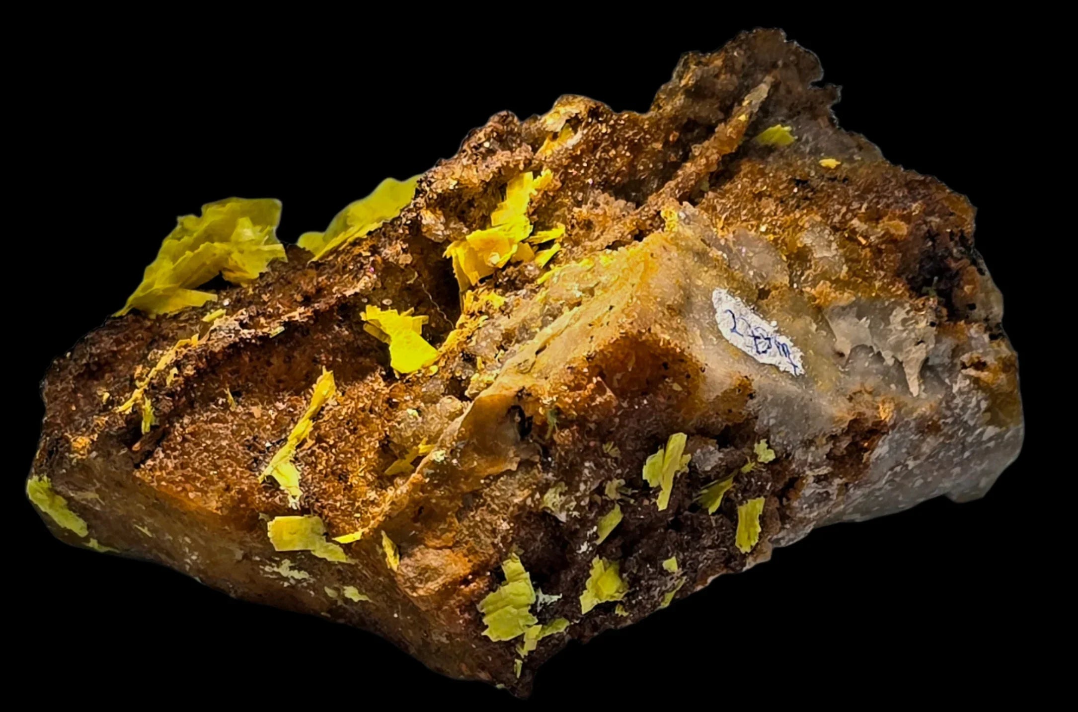 Sulfur crystals on matrix from Sicily, Italy - vibrant yellow mineral specimen for collectors