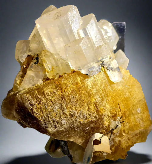 Calcite crystals on matrix from Elmwood Mine, Tennessee, USA